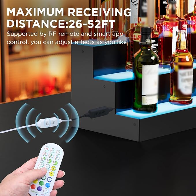 Dethan 1 Tier 24 Inch LED Lighted Liquor Bottle Display Shelf - Image 4