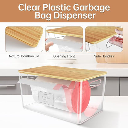 2 Pack Trash Bag Holder Under Sink Stackable, Plastic Garbage Dispenser - Image 3