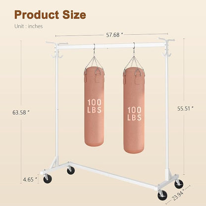 Hoctieon Z Clothes Rack with Cover, Metal Heavy Duty Clothing Rack, Rolling - Image 9