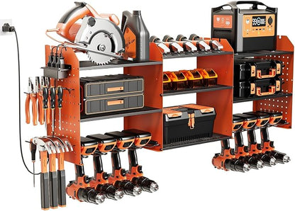 Power Tool Organizer with Charging Station Wall Mount, 3 Layer Expanded Heavy by TrustXankziYourPremierChoiceforHomeDeskOrganization
