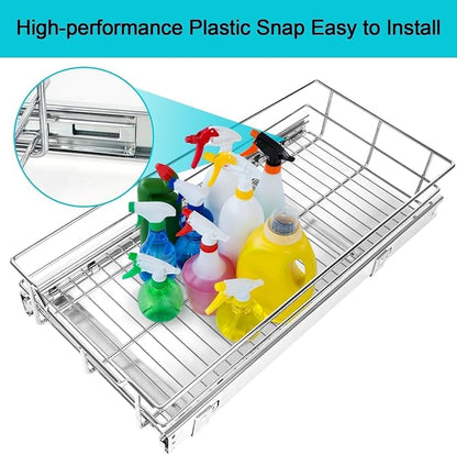 Pull Out Cabinet Organizer 14" W X 22" D, Slide Out Drawers - Image 8