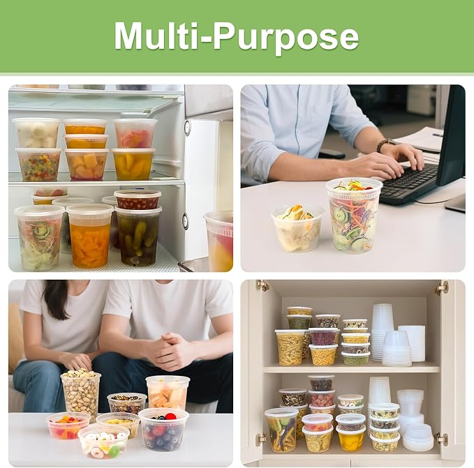 60 Sets Deli Containers with Lids 8 oz, Leak-Proof & BPA Free Airtight Takeout - Image 6