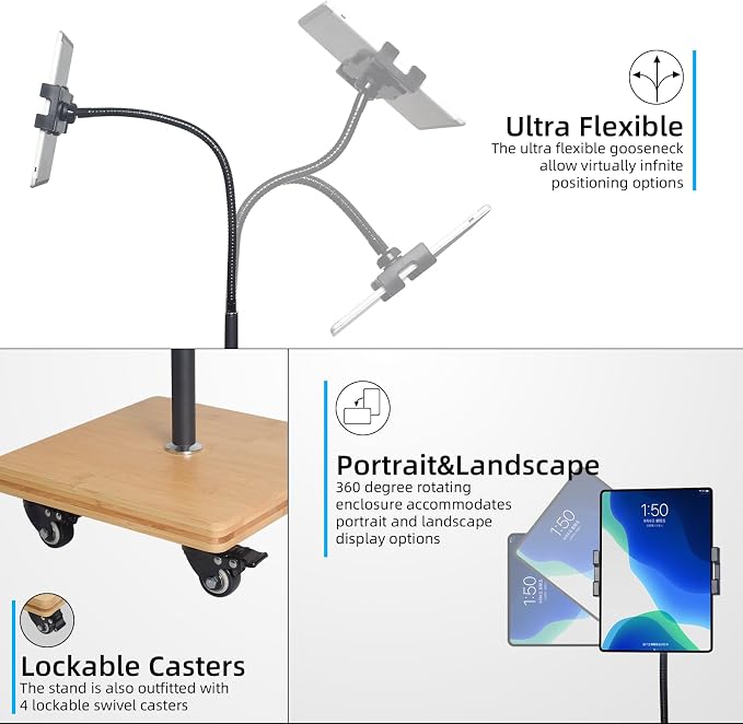 wishacc Tablet Floor Stand for Bed - Image 7