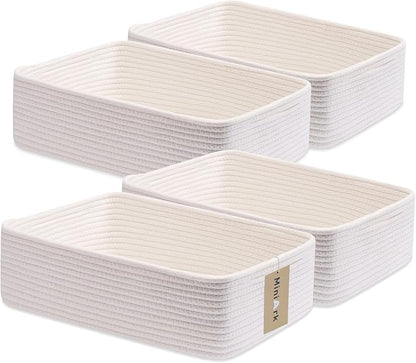 Large Shallow Organizing Baskets 15x11x5.1 Inches by MiniArkStorageBasketsHome