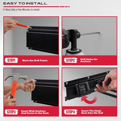 SEDY 48" Heavy Duty Garage Wall Organizer, Wall Mount Tool Storage Rack - Image 4