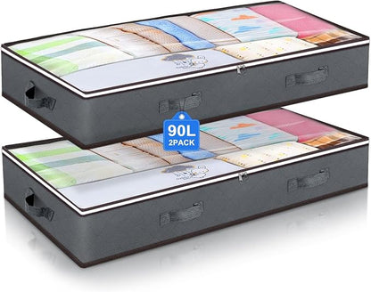 90L Under Bed Storage Containers, Underbed Toy Organizers and Clothing Storage by BuddingJoy-BuildaJoyfulLifeforYou