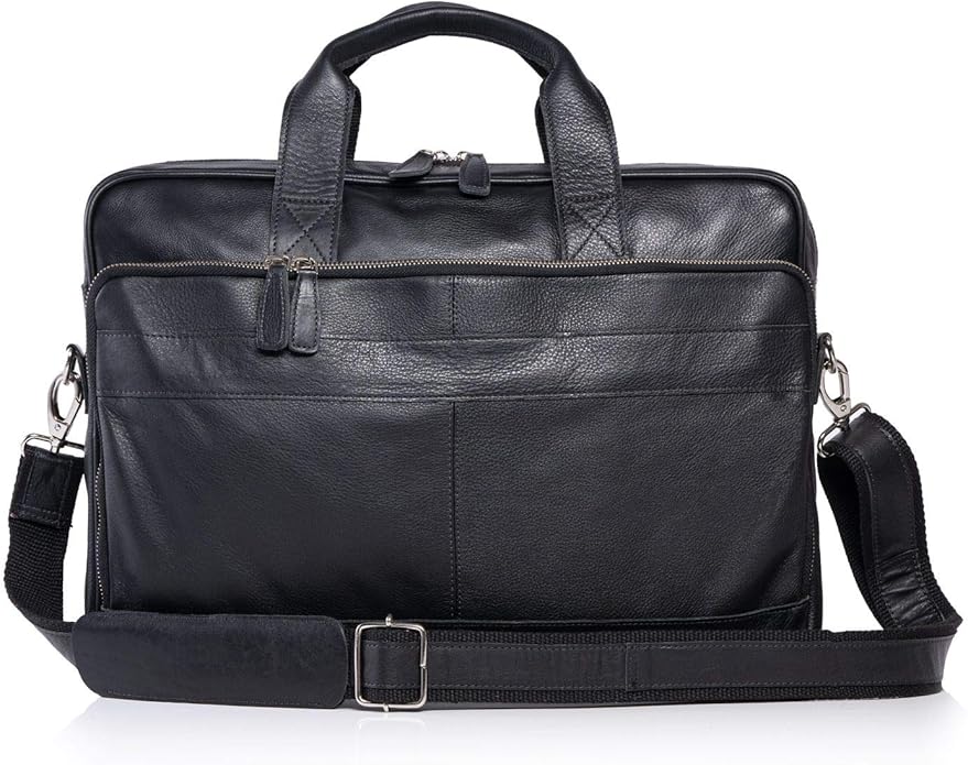 KomalC 16 Inch Leather briefcases Laptop Messenger Bags - Image 2