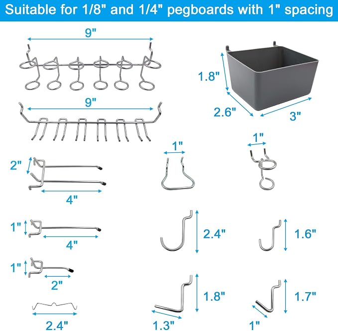 FRIMOONY Pegboard Hooks Assortment - Image 3
