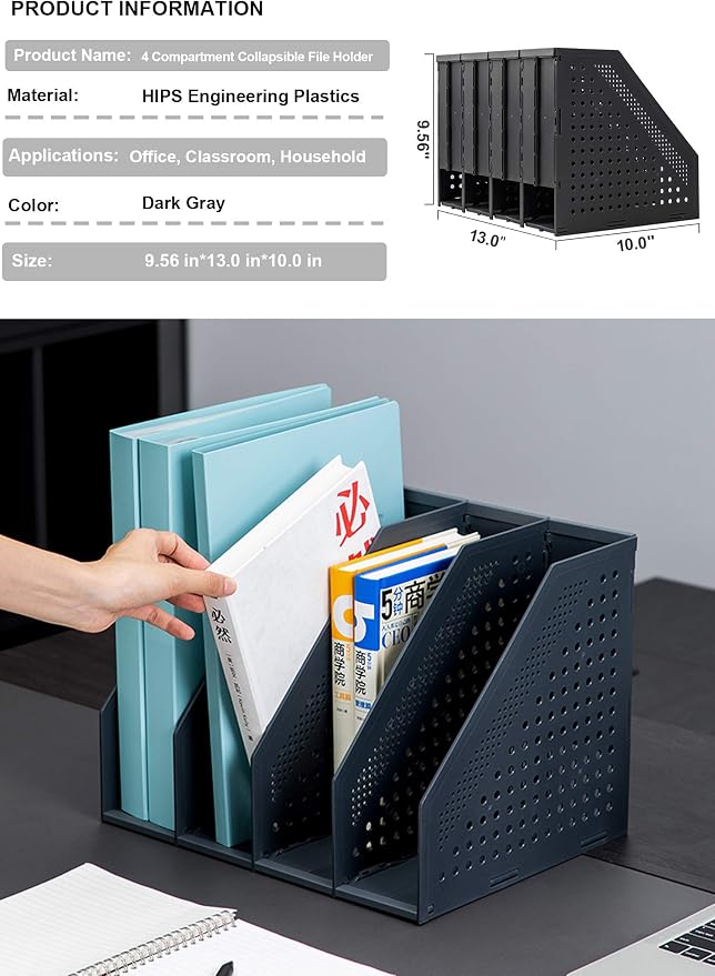 Leven Collapsible Magazine File Holder/Desk Organizer - Image 2