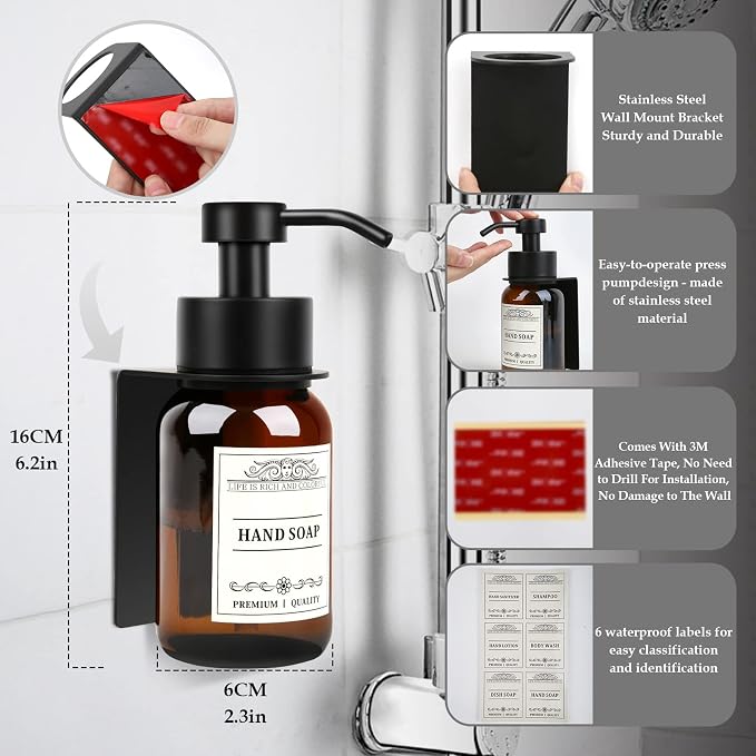 8.5oz Glass Soap Dispenser 2 Pack - Image 4