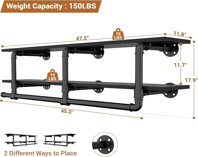 Aheaplus Industrial Pipe Clothes Rack - Image 7