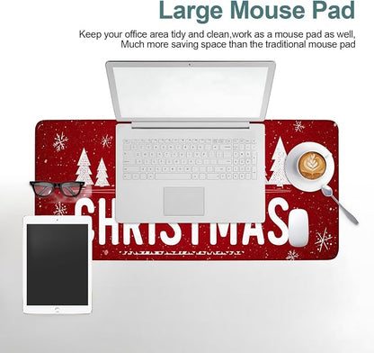 Merry Christmas Gaming Mouse Pad 31.5"x11.8"Desk Mat Anti-Slip Rubber Base & - Image 6