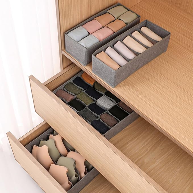 Dresser Drawer Organizer 8 Pack Clothes Underwear Sock Storage Pink Drawer - Image 6