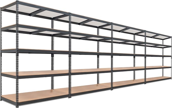 HOMEDANT 5 Tier Storage Shelves Adjustable Laminated Boltless Garage Metal by TheBestOrganizingSolution
