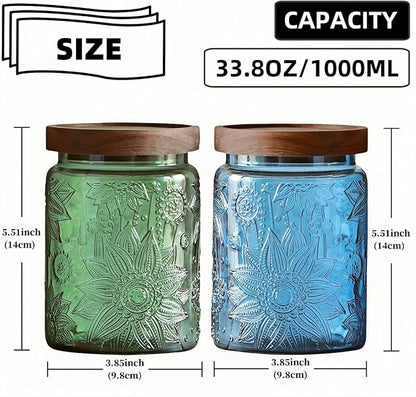 Set of 2 Vintage Glass Jars, Coffee Beans, Pet Food, Laundry Detergent - Image 2