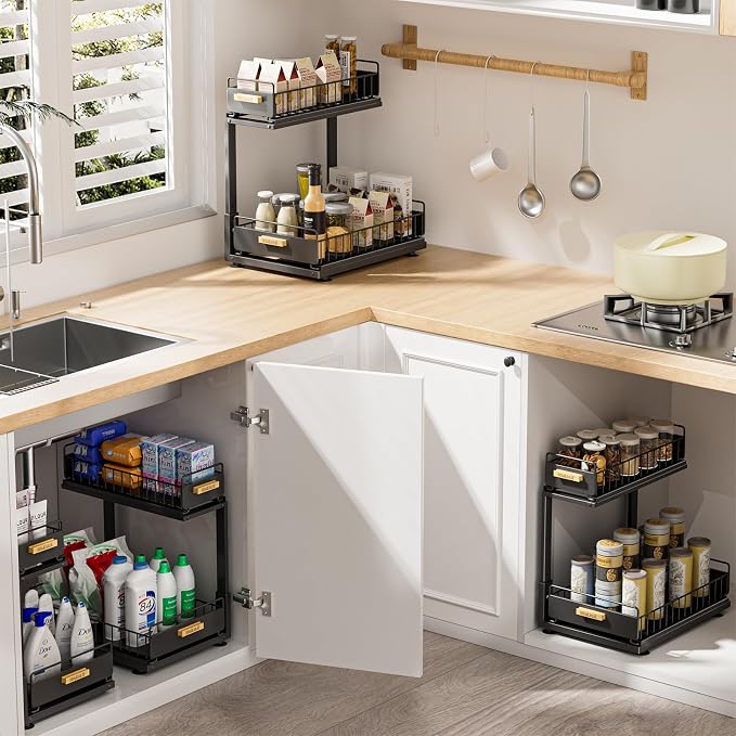 Under Sink Organizer, High Adjustable 2 Tier Under Kitchen Sink Organizer - Image 8