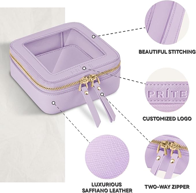 Prite Small Makeup Bag for Women Portable Clear Makeup Bag Cute Mini Waterproof - Image 4