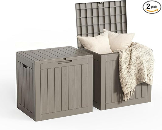 30 Gallon Outdoor Storage Box, Large Resin Deck Box by Unknown