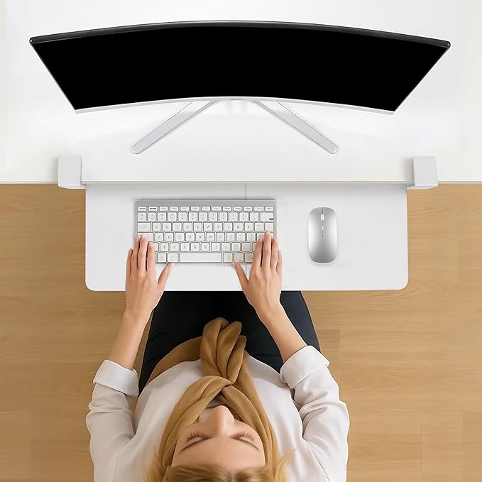 Keyboard Tray Under Desk with Drawer, 26.77" X 11.81"Large Size Keyboard Tray - Image 7