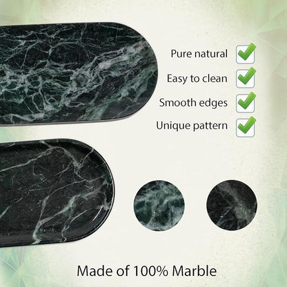 Emerald Green Marble Tray | Bathroom Jewelry Organizer | Spa-Quality Perfume - Image 3