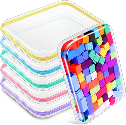 Sanwuta 6 Pcs Clear Hard Zipper Case Pencil Pouches Hard Plastic Zipper Pouches by Sanwuta