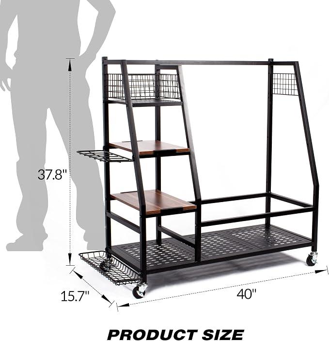 Golf Bags Storage Garage Organizer, Golf Bag Rack Fits 2/3 Golf Bags and Golf - Image 6