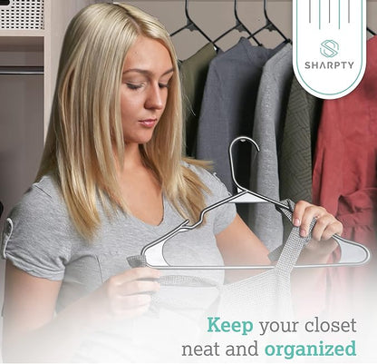 Sharpty Plastic Hangers, 35 Pack, Space Saving, Heavy Duty - Image 3