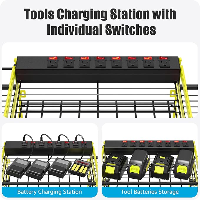 CCCEI Green Power Tool Organizer Wall Mount, Large Tools and Battery Storage - Image 2