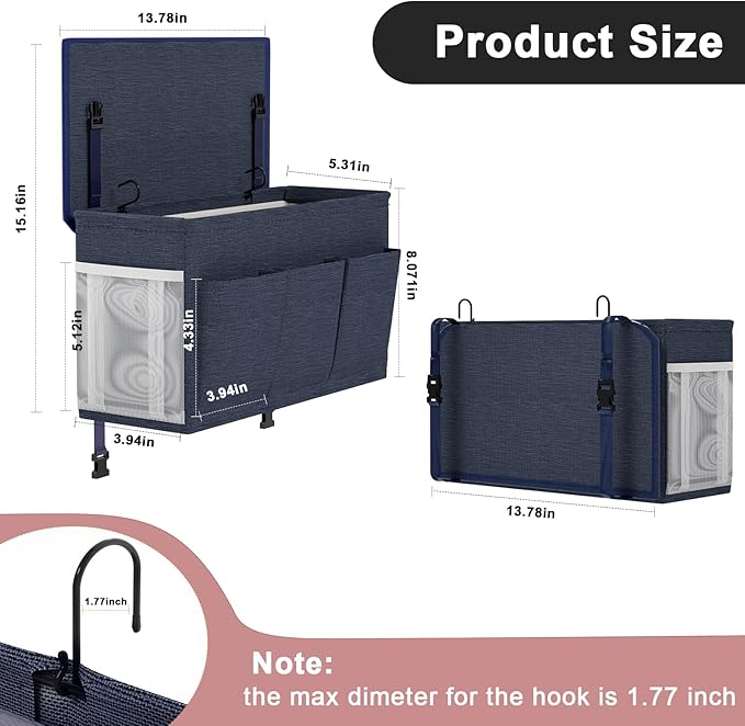 Dual-purpose Bedside Caddy Bedside Organizer, Bed Caddy - Image 2