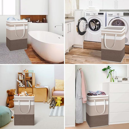HomeHacks 2-Pack Large Laundry Basket, Waterproof, Freestanding Laundry Hamper - Image 6