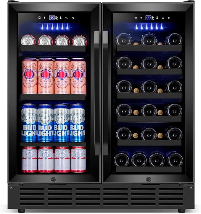 30 Inch Wine and Beverage Refrigerator, Upgrade Dual Zone Wine Cooler - Image 9