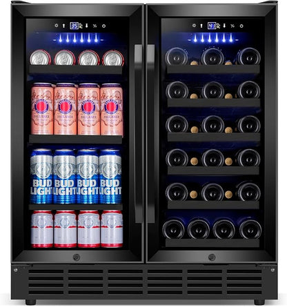 30 Inch Wine and Beverage Refrigerator, Upgrade Dual Zone Wine Cooler - Image 9