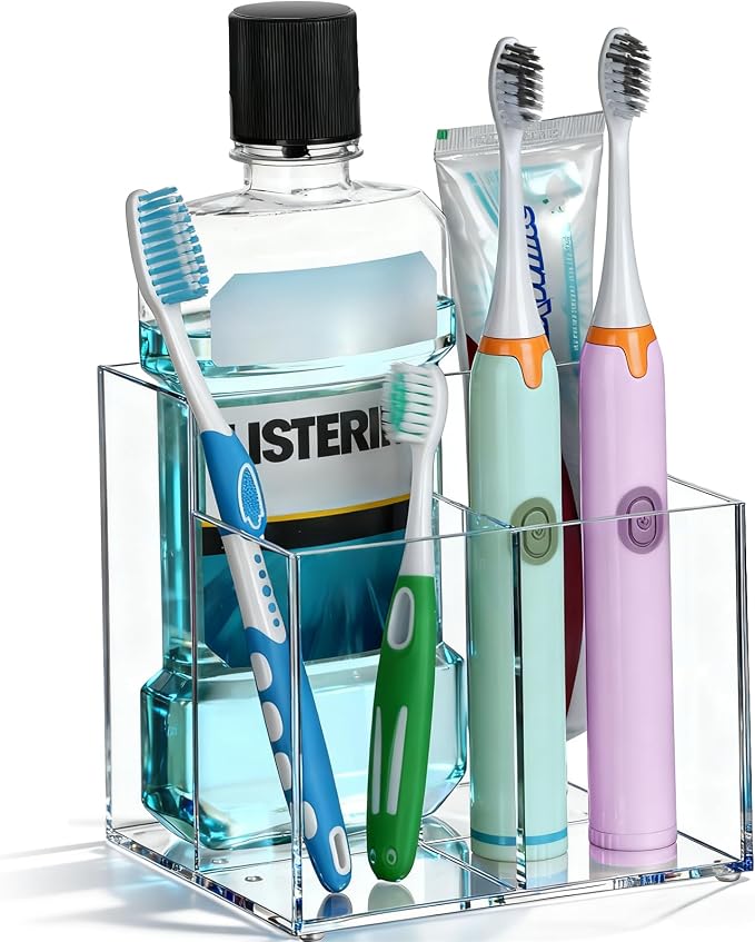 Toothbrush Holder, Large Capacity Electric Toothbrush and Toothpaste Holder by Unknown
