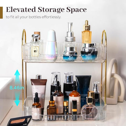 Aveniee Bathroom Counter Organizer, 2 Tier Perfume Skin Care Countertop Storage - Image 5