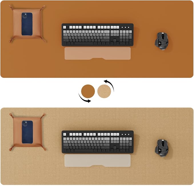 DAWNTREES Dual Sided Desk Mat, 47.2''x23.6'', Cork Desk Mat Protector, 120x60cm - Image 3