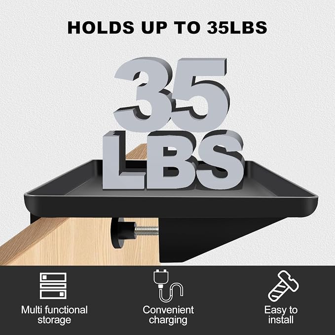Bedside Shelf for Bunk & Loft Beds, College Dorm Room and Kids Room Essentials - Image 5
