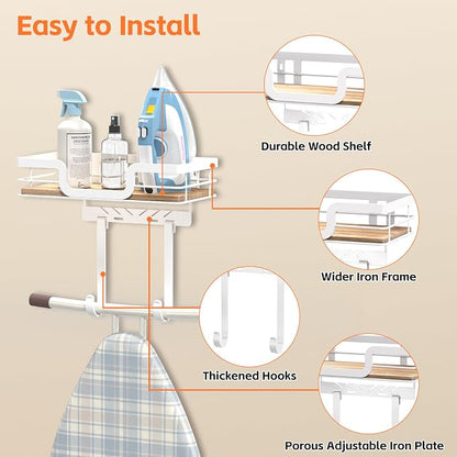 Ironing Board Holder Wall Mount, Laundry Room Organization Storage, T&V Shaped - Image 3