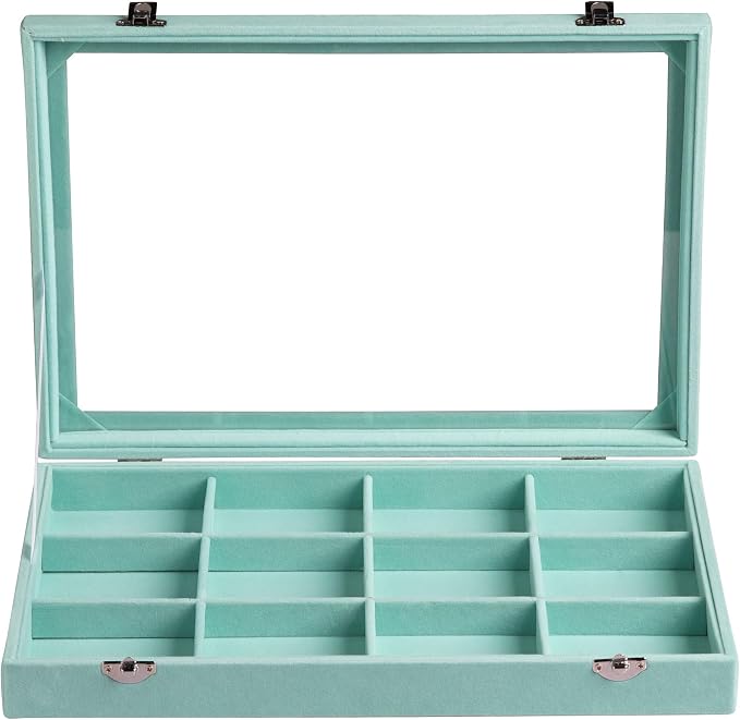 Frebeauty Velvet Jewelry Tray, 12 Grid Jewelry Organizer - Image 2