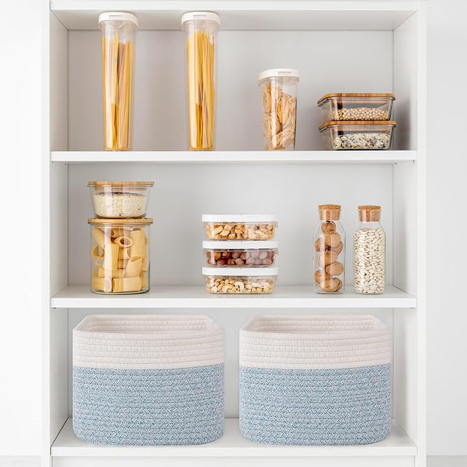 OIAHOMY 9”x9”x7” Storage Cubes, Cotton Rope Woven Baskets - Image 6