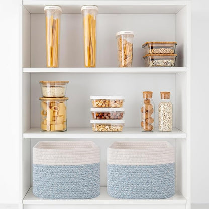 OIAHOMY 9”x9”x7” Storage Cubes, Cotton Rope Woven Baskets - Image 6