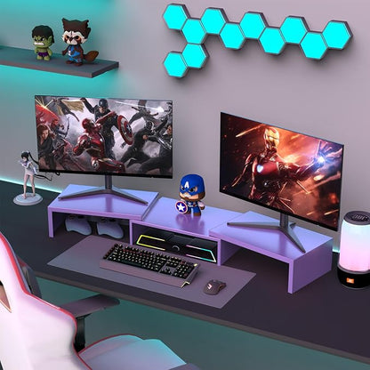 Dual Monitor Stand for Desk, Metal Monitor Riser - Image 7