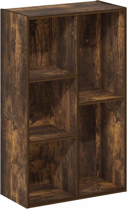 Furinno LUDER Book Shelf, 5-Cube Bookshelf, Reversible Bookcase, 9.4 x 19.5 x - Image 6