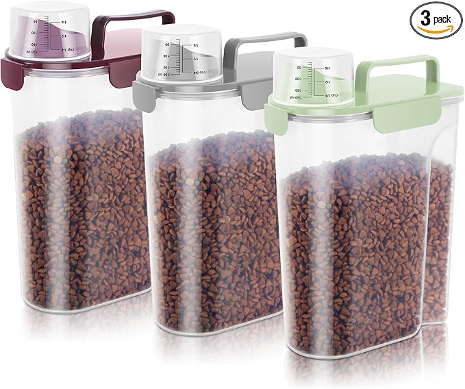 5-7Lbs Portable Cat Dog Food Storage Container by LEAWALK