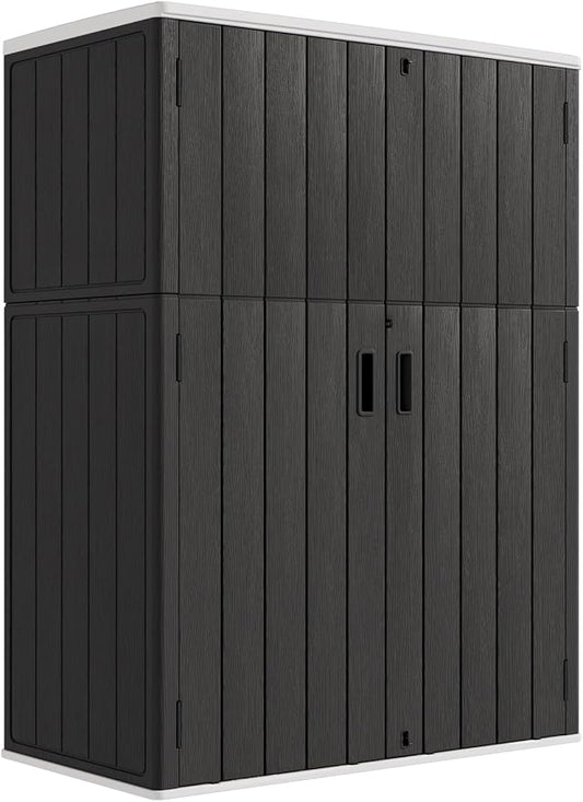 KINYING Outdoor Storage Cabinet Waterproof, 57 Cu.ft Resin Vertical Outdoor by KINYING