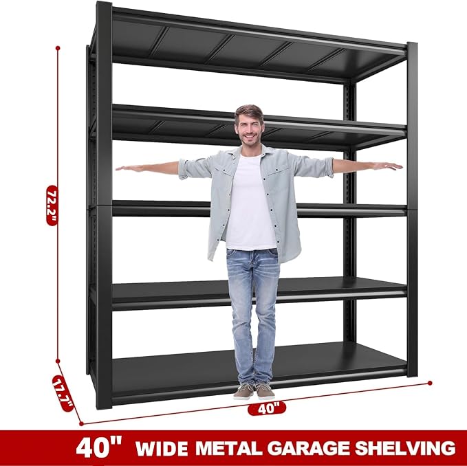 REIBII Garage Shelving Heavy Duty 2500LBS Storage Shelves 40" W Garage Shelves - Image 2