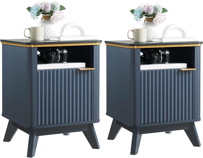 QUW Fluted Nightstands Set of 2 by QUW