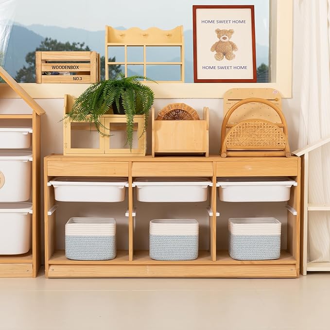 OIAHOMY 9”x9”x7” Storage Cubes, Cotton Rope Woven Baskets - Image 3