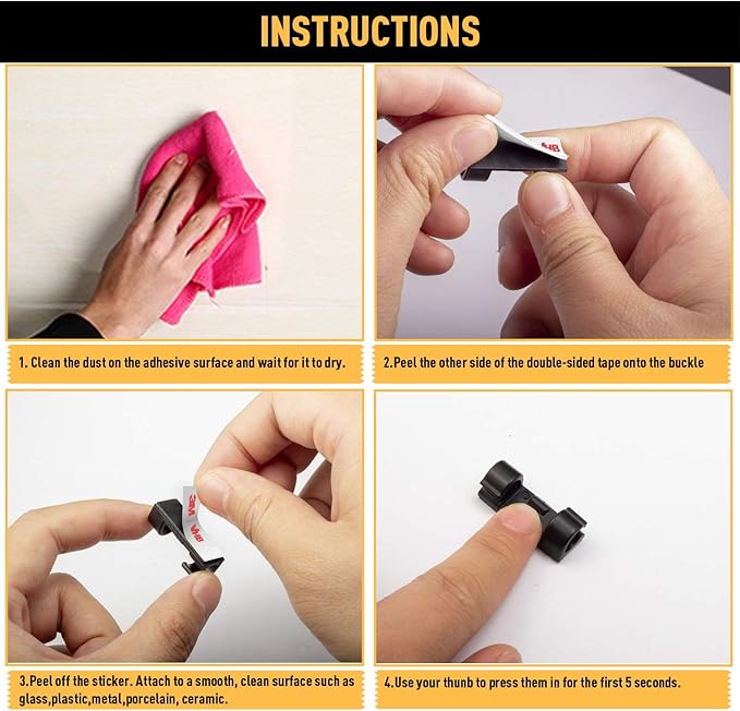 Cable Clips with Strong Self-Adhesive, XIAOXI Cord Organizer Cable Management - Image 4