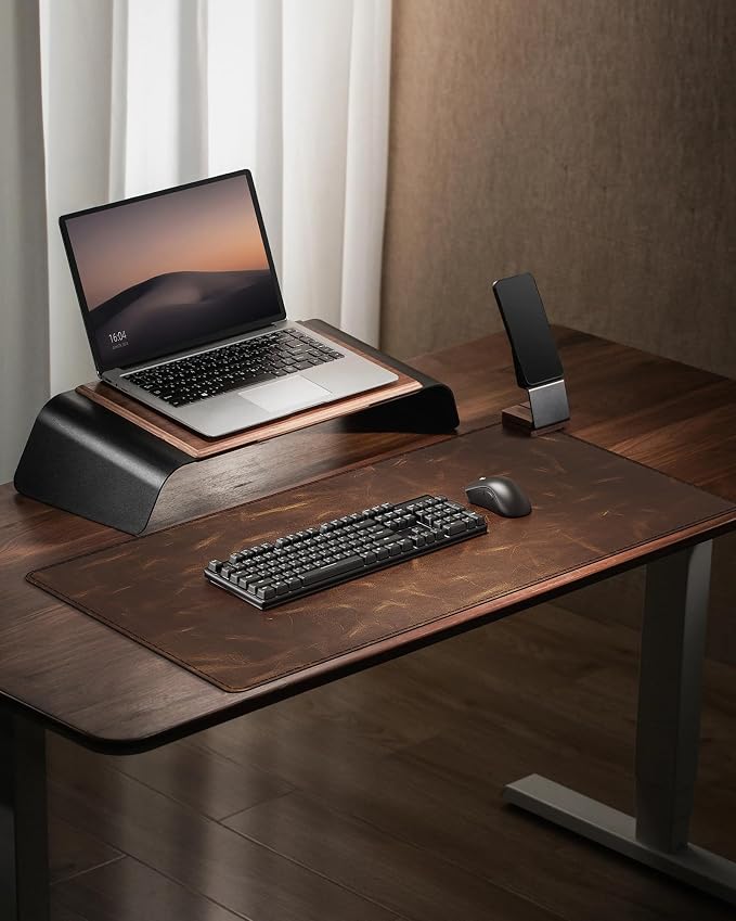YSAGi Leather Desk Mat, 31.5"x15.8"Real Leather Desk Pad, 3mm Thick Desk Blotter - Image 8