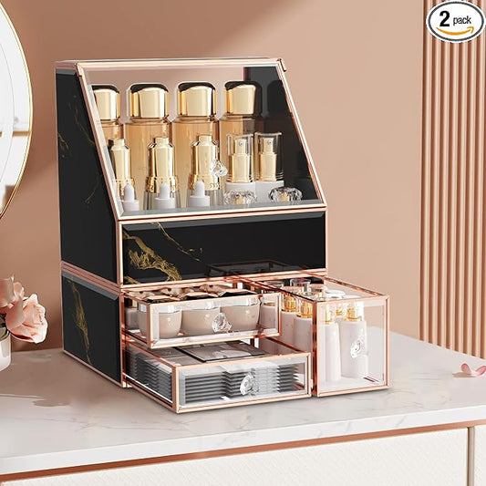 Makeup Organizer for Vanity, Skincare Holder for Bathroom Countertop, Cosmetic by Coralhouse